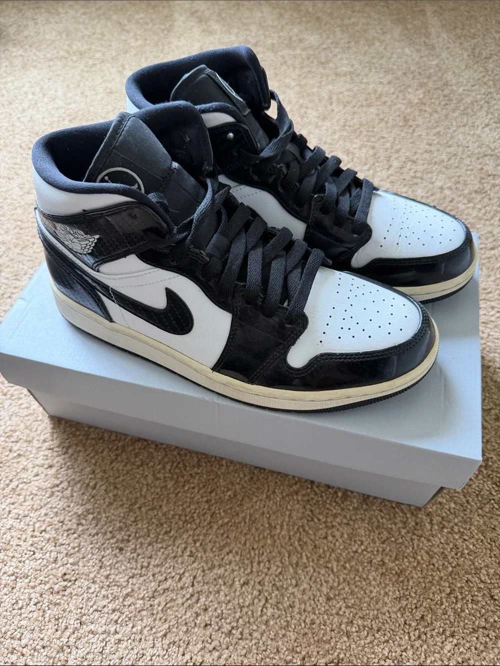 Nike Air Jordan 1 Mid Black and White Men's Sneakers